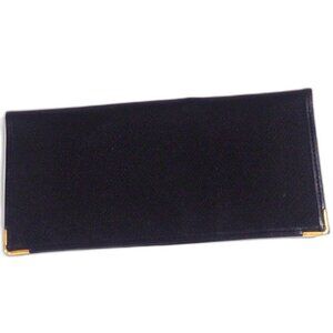 Luxury Black Leather Rémy Martin Wallet w/ Gold Corner Accents, Unisex Accessory